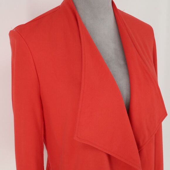 Jones NY Jacket Womens XS Orange Stretch Knit Open Front Pockets Office Career - Picture 6 of 15